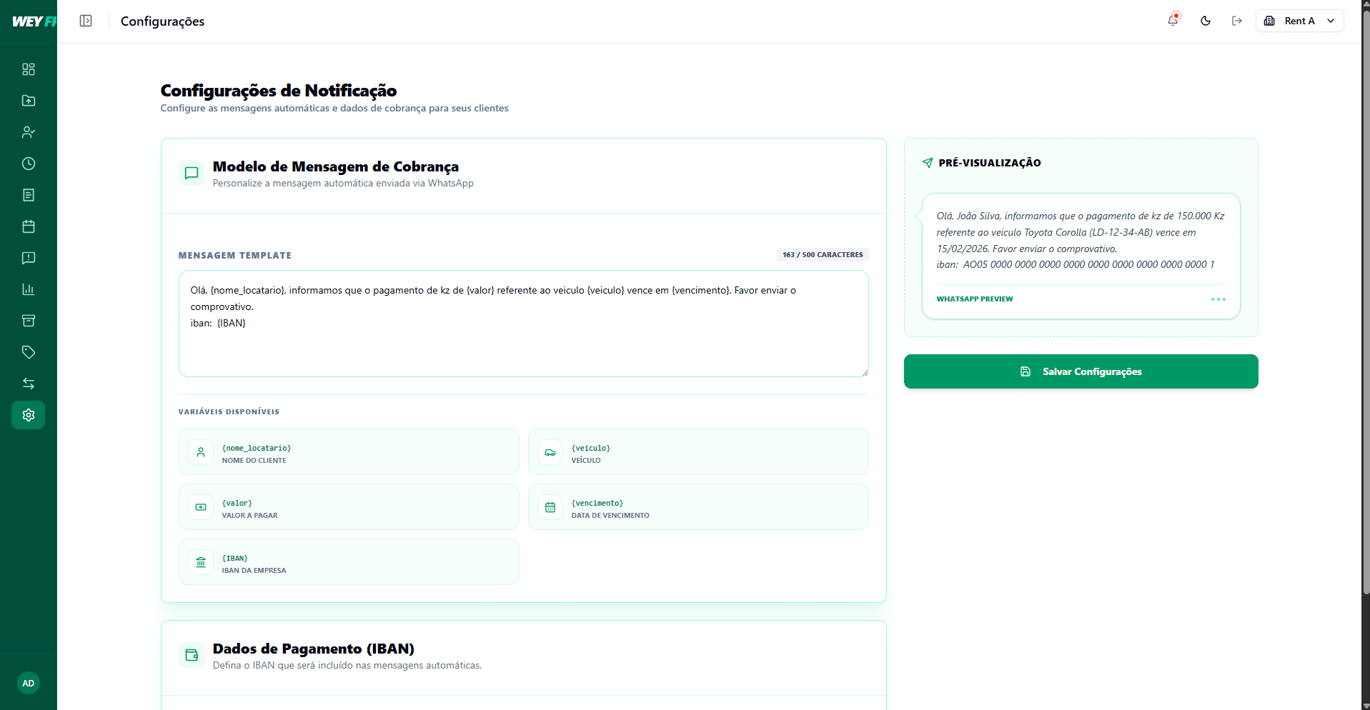Personalização de mensagens de cobrança para WhatsApp
